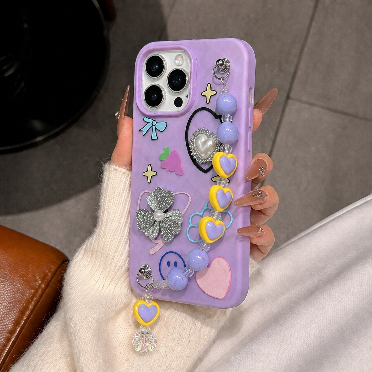 Dreamy Pastel Cute Heart Charm Case