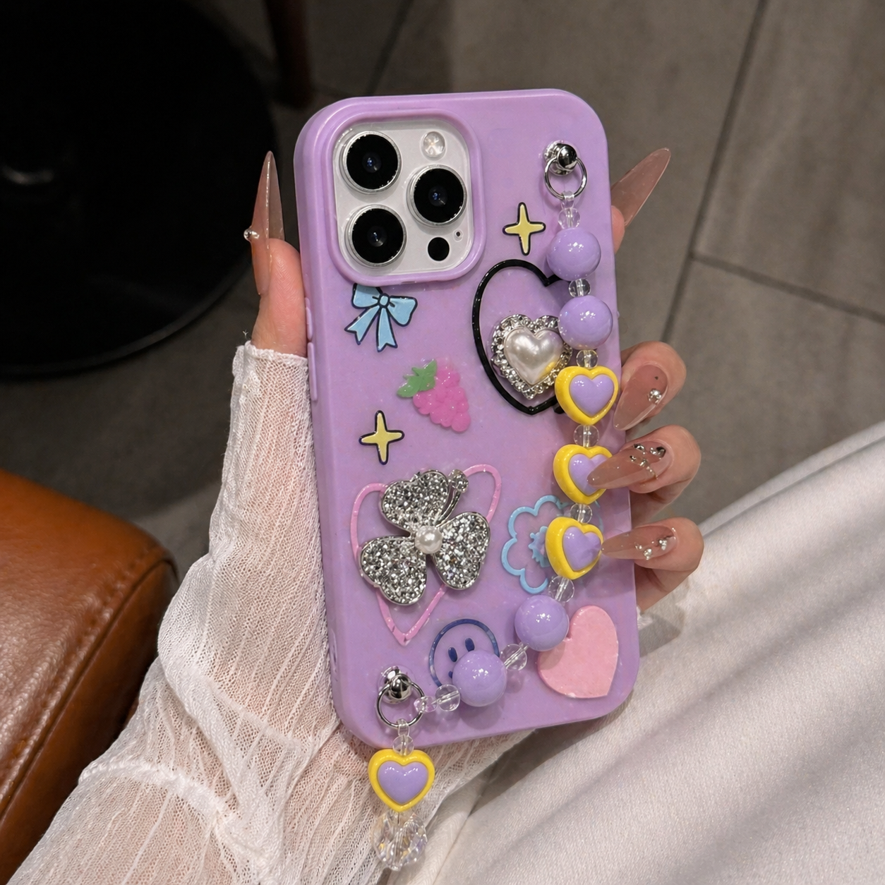 Dreamy Pastel Cute Heart Charm Case