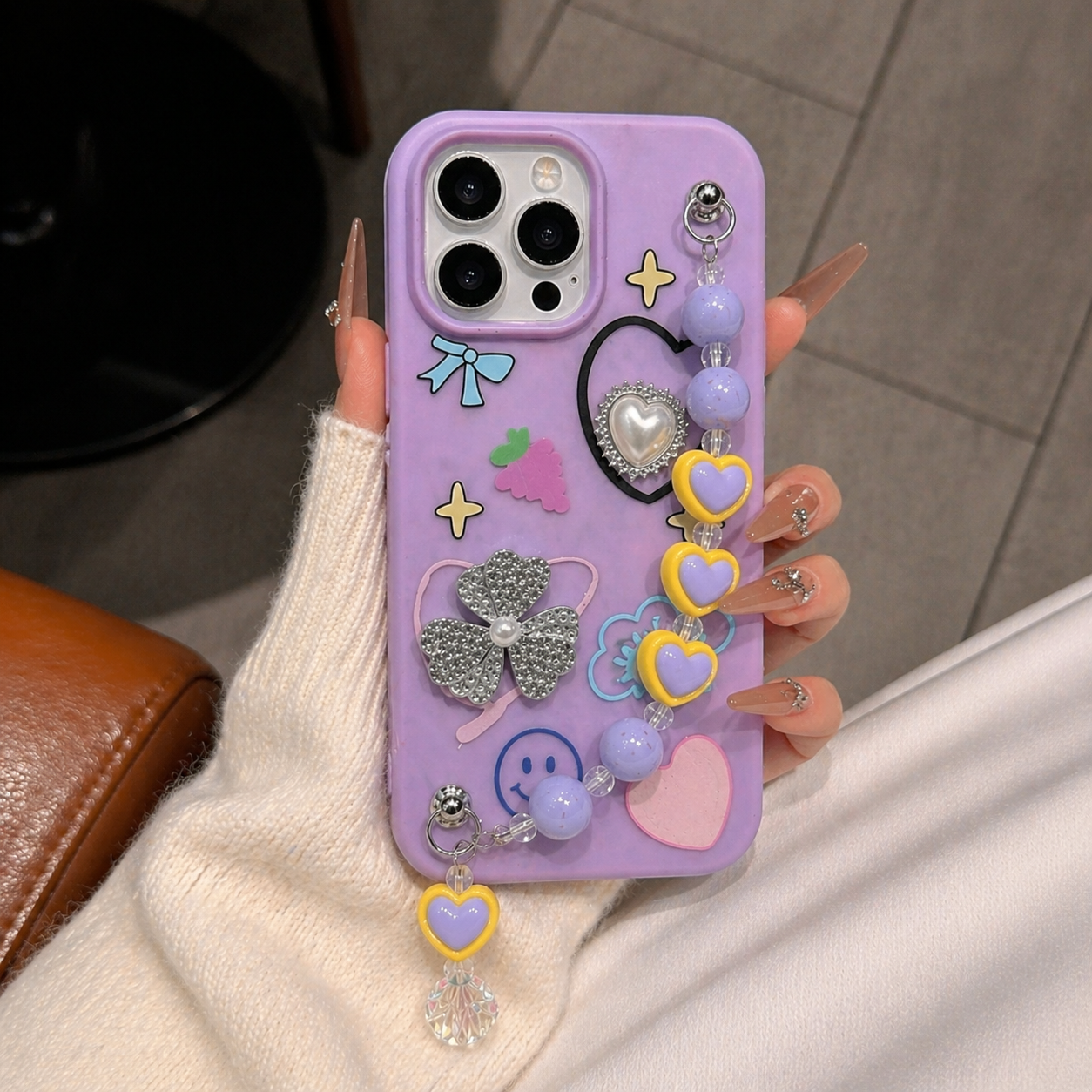 Dreamy Pastel Cute Heart Charm Case