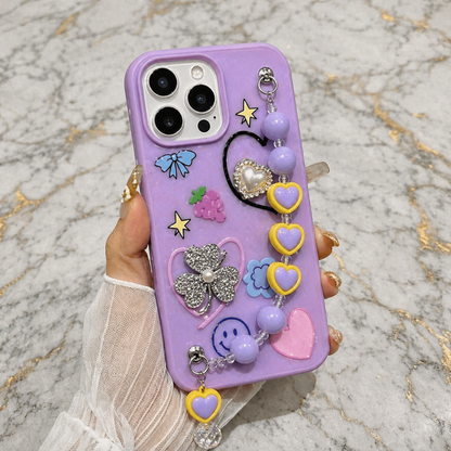Dreamy Pastel Cute Heart Charm Case
