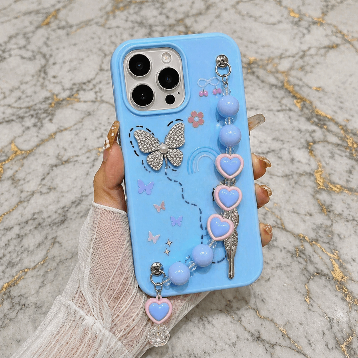 Dreamy Pastel Cute Heart Charm Case