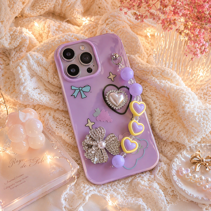 Dreamy Pastel Cute Heart Charm Case