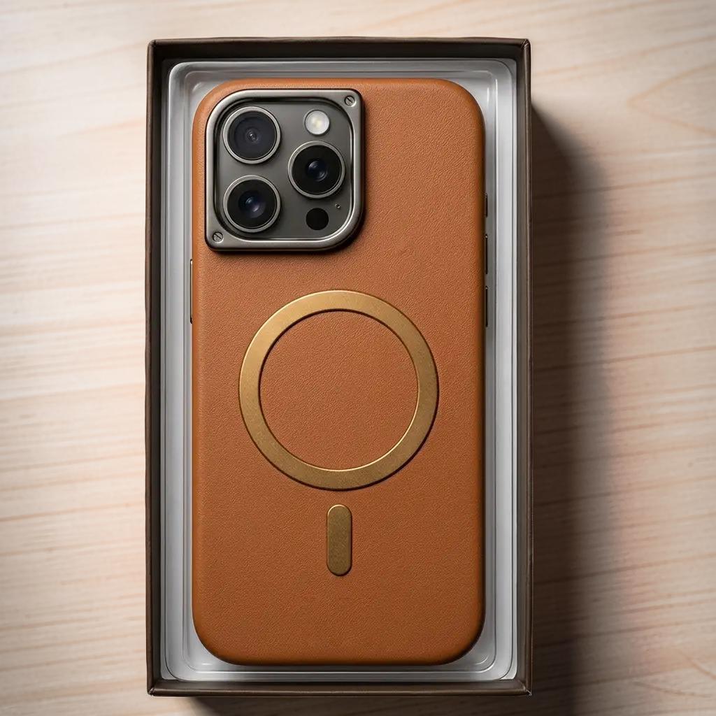 Stylish Magnetic Ring Leather Case