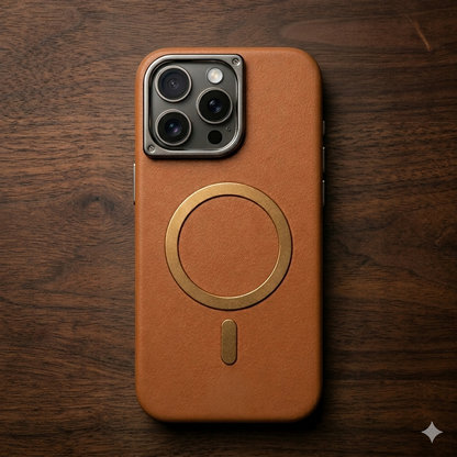 Stylish Magnetic Ring Leather Case