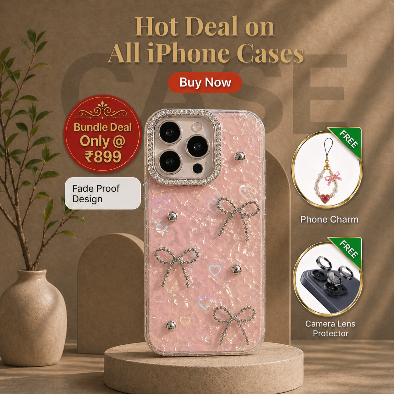 Dream Shine Crystal Bows Case