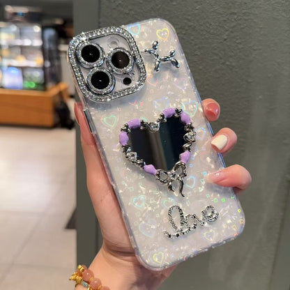 Sparkle Heart Cute Mirror Case