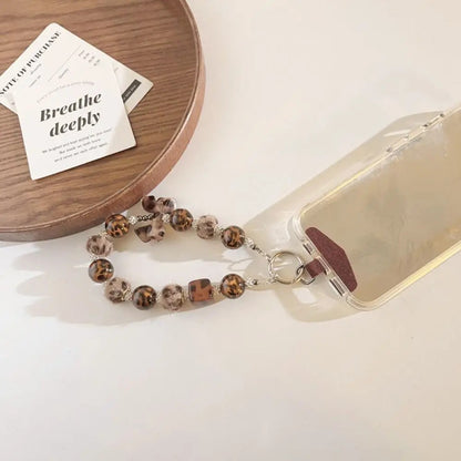 Leopard Luxe Beaded Phone Charm