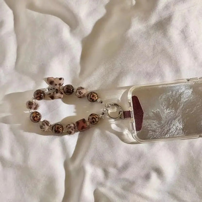 Leopard Luxe Beaded Phone Charm