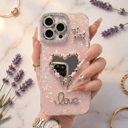 Sparkle Heart Cute Mirror Case